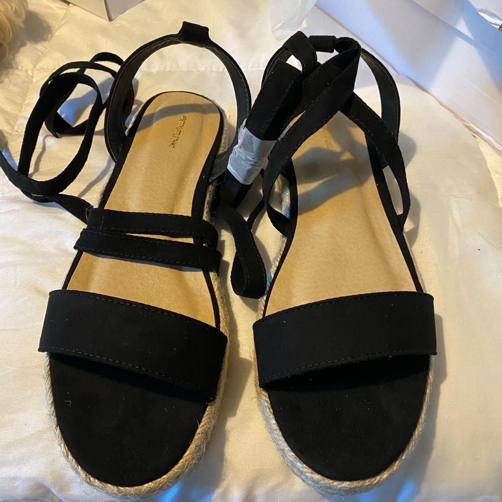 Black lace up sandals